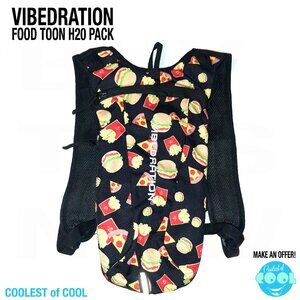 Vibedration Hydration Festival gear Backpack 2.0L Food Art icons, No h20 bladder